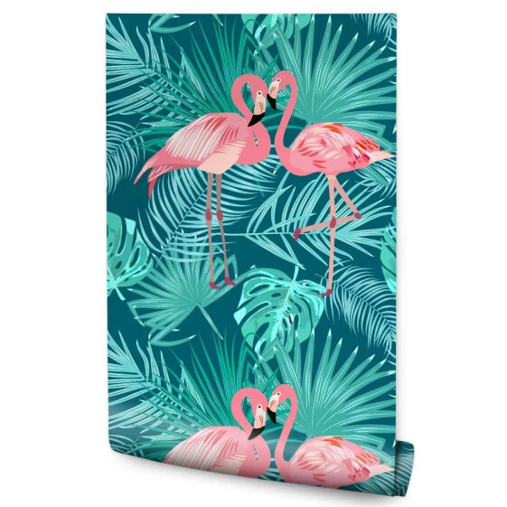 TAPETE Flamingos Tropische Blätter Dekor