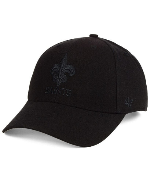 New Orleans Saints Black & Black MVP Strapback Cap