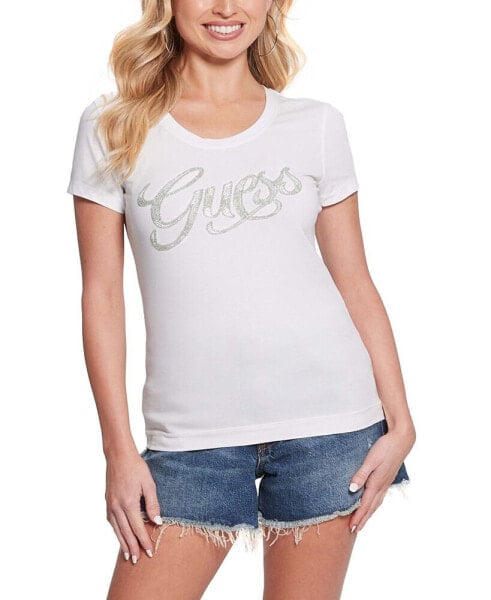 Women's Embellished Script Logo T-Shirt