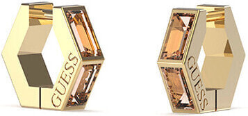 Huggie Me Timeless Gold Plated Orange Cubic Zirconia Earrings JUBE03133JWYGPET/U