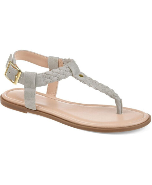 Women's Genevive T Strap Flat Sandals