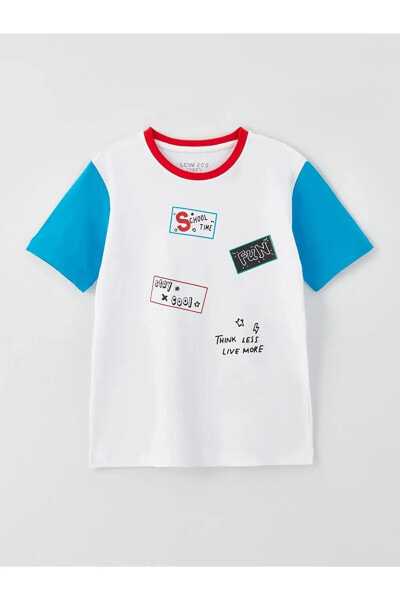 Lcw Eco Bisiklet Yaka Baskılı Kısa Kollu Erkek Çocuk Tişört