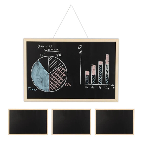 4 x Kreidetafel mit Holzrahmen 40x60 cm