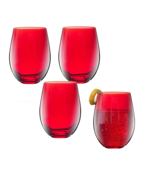 Бокалы для вина без ножки Qualia Glass Carnival, 19 унций, набор из 4 шт.