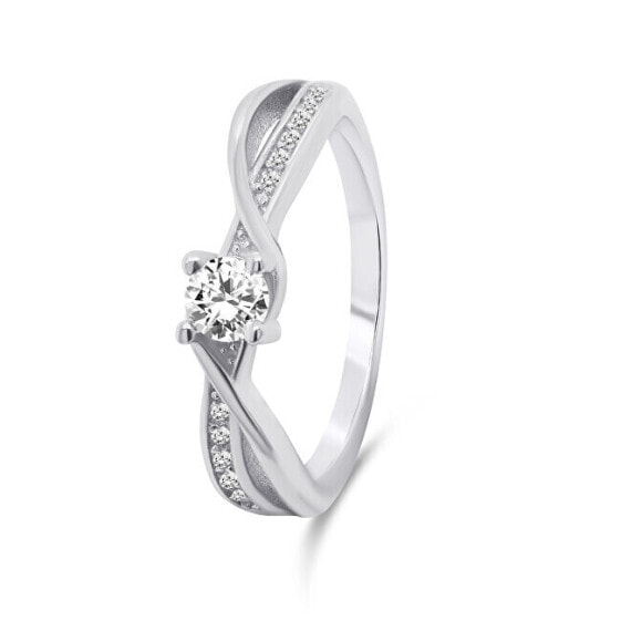 Charming silver engagement ring RI049W