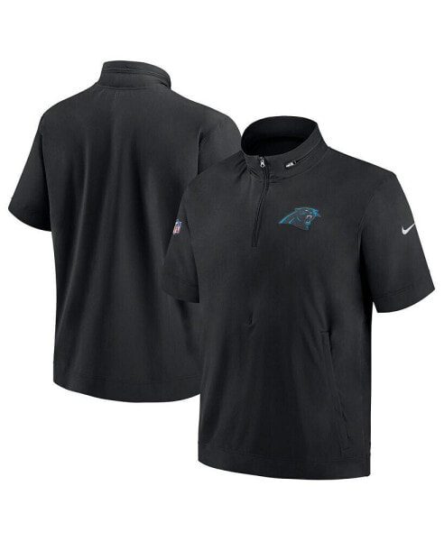 Толстовка куртка с коротким рукавом Nike черного цвета Carolina Panthers Sideline Coach Quarter-Zip