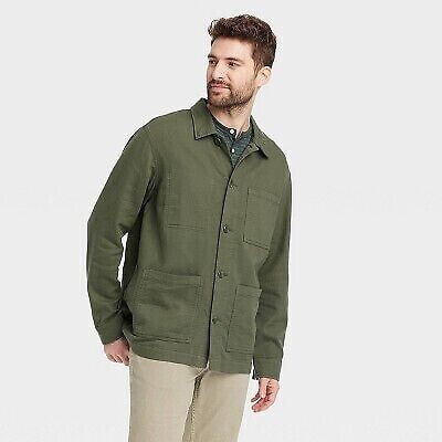 Men's Tailored Work Shacket - Goodfellow & Co Olive Green M