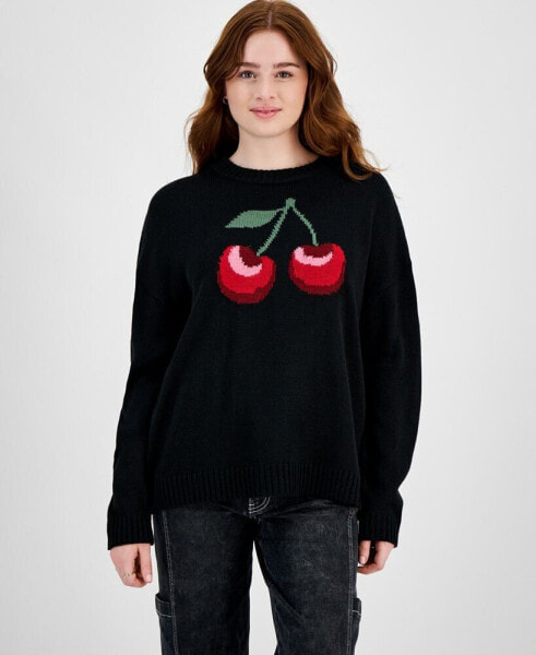 Juniors' Cherry Tunic Sweater