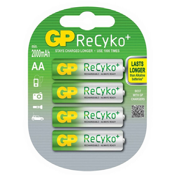 GP Recyko+ R6 AA 2000mAh Rechargeable Battery 4 Units