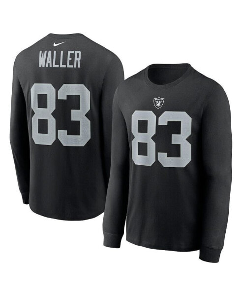 Men's Darren Waller Black Las Vegas Raiders Player Name & Number Long Sleeve T-shirt