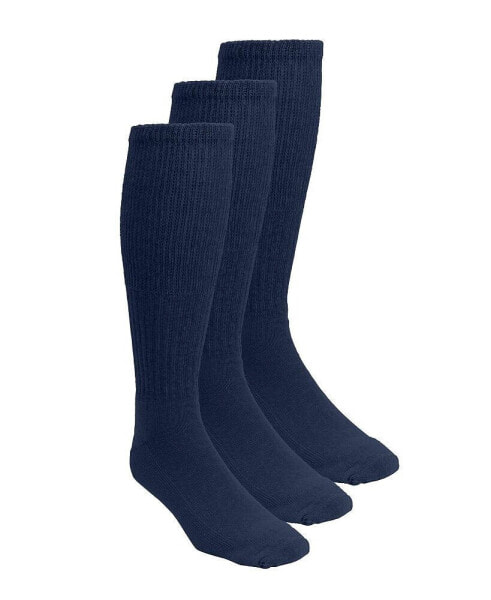 Big & Tall Diabetic Over-The-Calf Extra Wide Socks 3-Pack - XL, Navy