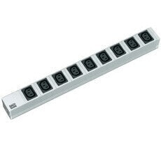 Удлинитель BACHMANN 333.539 Basic - 1U - Black - Grey - Silver - 9 AC outlet(s) - C13 coupler - 2 m.