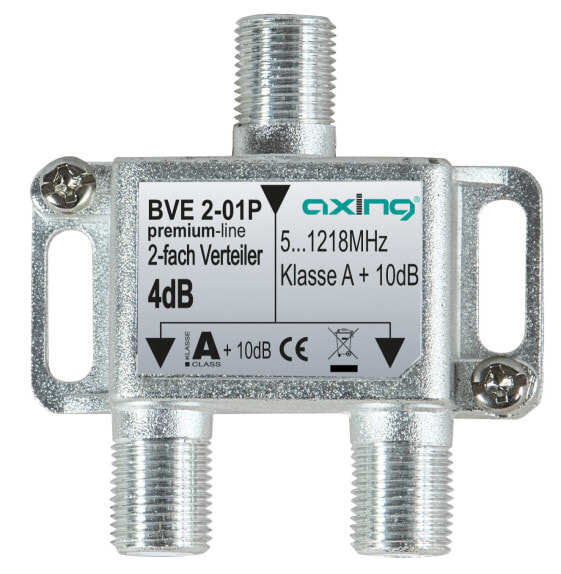 axing BVE 2-01P - Kabelsplitter - 5 - 1218 MHz - Edelstahl - Weiblich/Weiblich - A+ - 10 dB