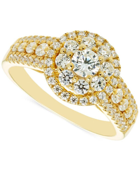 Diamond Double Halo Engagement Ring (1 ct. t.w.) in 14k Gold