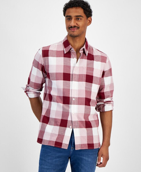 Men's Burke Regular-Fit Plaid Button-Down Shirt, Created for Macy's