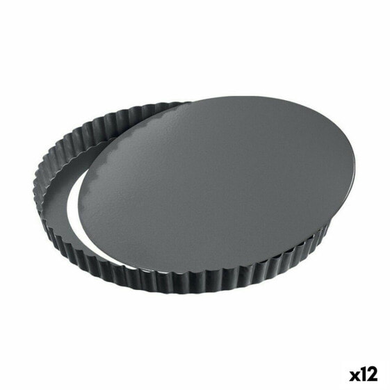 Форма для выпечки Quttin Чёрная из углеродистой стали 24 x 2,8 см (12 штук)