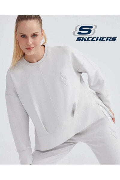 W Soft Touch Crew Neck S232186 Sweatshirt Kadın Sweatshirt Bej