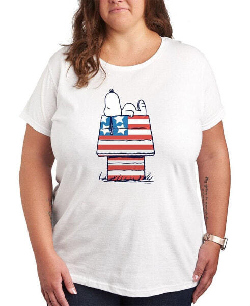 Trendy Plus Size Peanuts Snoopy 4th of July Graphic T-Shirt