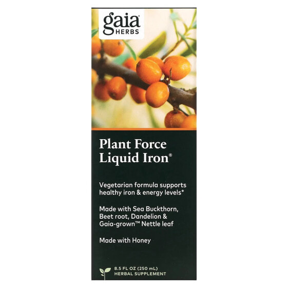 Gaia Herbs, Plant Force Liquid Iron, 250 мл (8,5 жидк. унций)