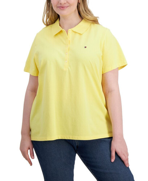 Plus Size Short-Sleeve Polo Shirt