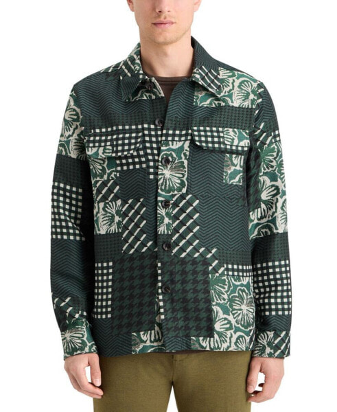 Men's Patchwork Jacquard Overshirt