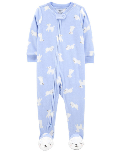 Toddler 1-Piece Dog Fleece Footie Pajamas 2T