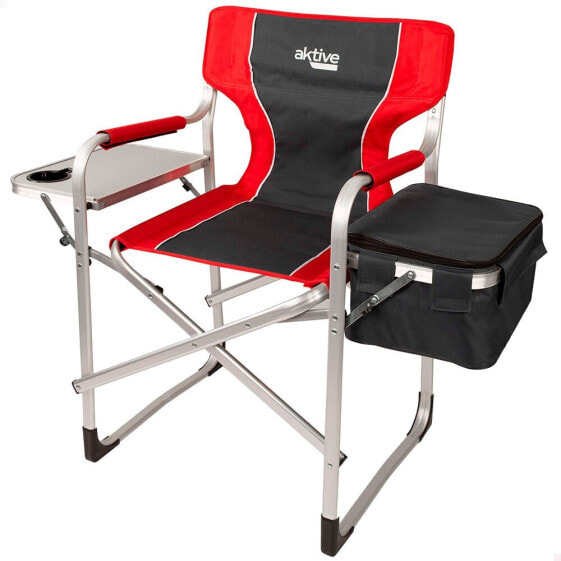Кресло складное с подстаканником и изотермической сумкой AKTIVE Aluminium Director Black/Red