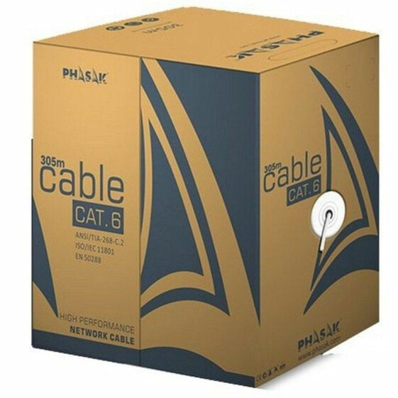 Жесткий сетевой кабель UTP кат. 6 Phasak PHR 6302 Серый 305 m