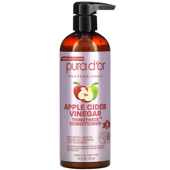 Бальзам для волос, pura d'or Apple Cider Vinegar Thin2Thick, 16 жид. унц. (473 мл)