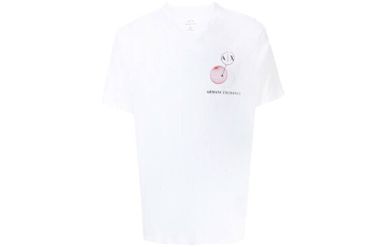 ARMANI EXCHANGE 徽标Logo几何图案短袖T恤 男款 白色 送礼推荐 / Футболка ARMANI EXCHANGE LogoT 3KZTAC-ZJV5Z-1100