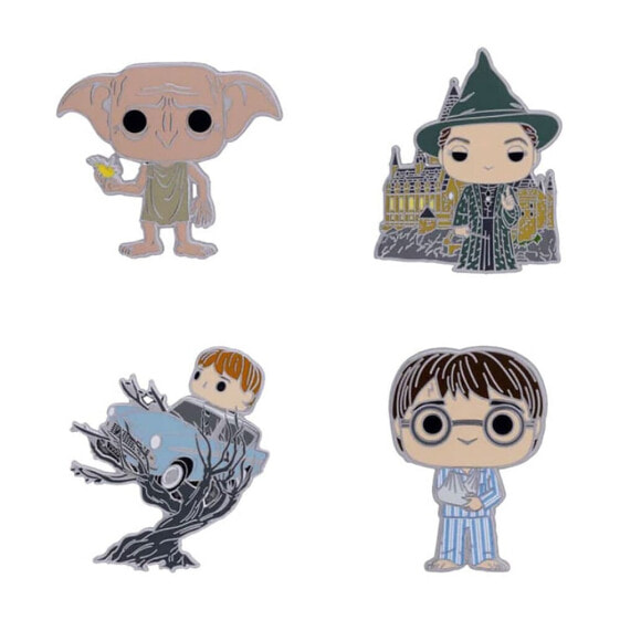 FUNKO Set Of 4 Enameled Plates Hp Chamber Of Secrets 4 cm Harry Potter Pin Badge