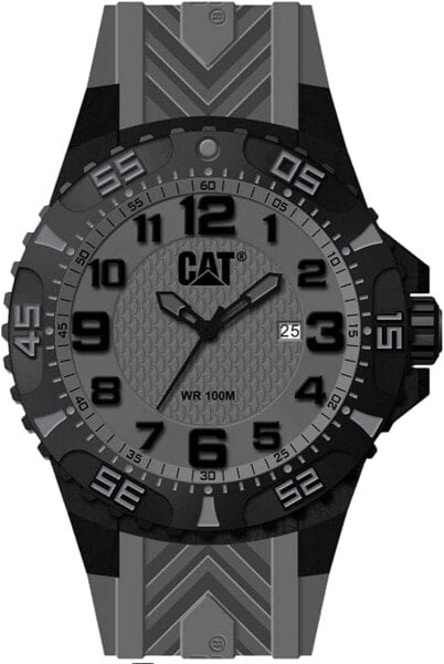 Мужские наручные часы с серым силиконовым ремешком CATERPILLAR CAT Special OPS 2 Gray/Black Men Watch, 45.5 mm case (K3.121.25.511)