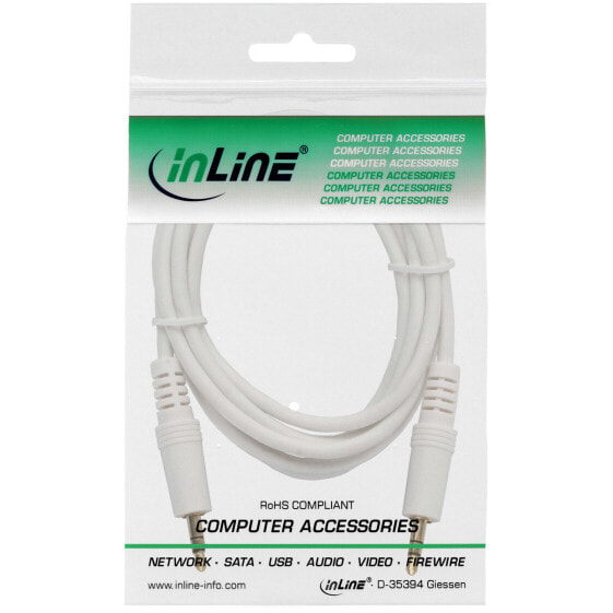 InLine Audio Cable 3.5mm Stereo male / male - white/gold - 1m