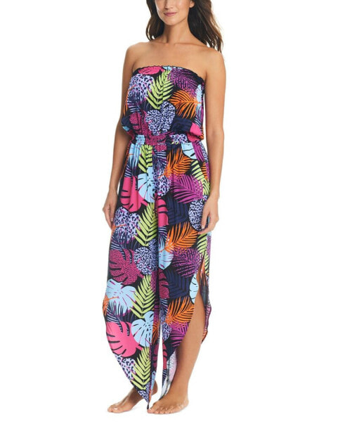 Women's Palm Prowl Strapless Jumpsuit Cover-Up, Created for Macy's