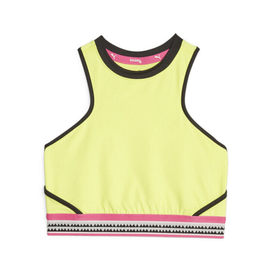 Puma Lemlem Crop Tank Womens Yellow Casual Athletic 52396040