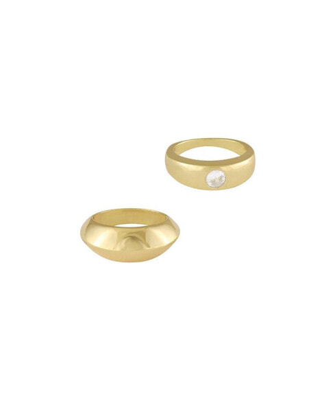 Кольцо Ettika Gold Plated Band Set