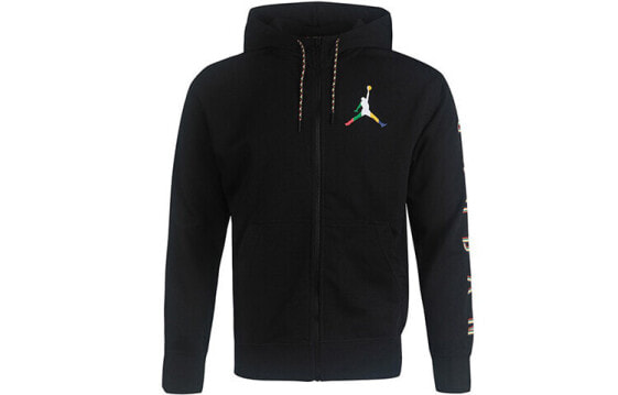 Jordan Logo印花拉链开襟连帽夹克 男款 黑色 / Куртка Jordan Jordan Logo CZ5429-010