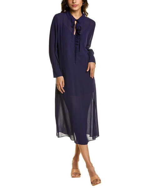 Ted Baker Asymmetrical Ruffle Midi Dress Women's Blue 1