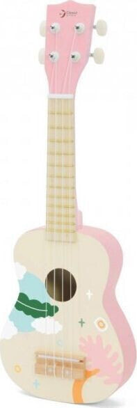 Детский музыкальный инструмент Classic World Деревянная укулеле для детей Розовая