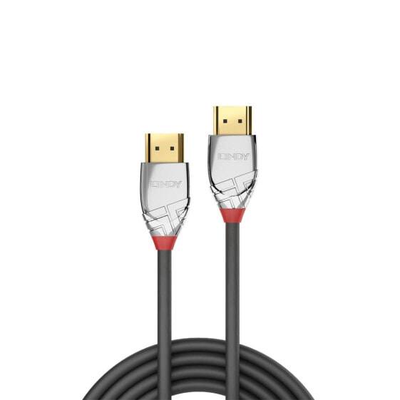 Lindy 2m High Speed HDMI Cable, Cromo Line, 2 m, HDMI Type A (Standard), HDMI Type A (Standard), 4096 x 2160 pixels, 18 Gbit/s, Grey, Silver