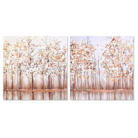 Canvas DKD Home Decor Trees Traditional 90 x 2 x 90 cm (2 Units)