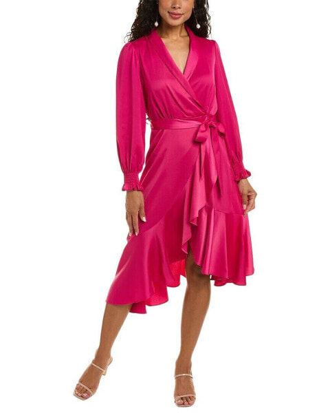 Taylor Surplice Ruffle Midi Dress Women's Pink 2