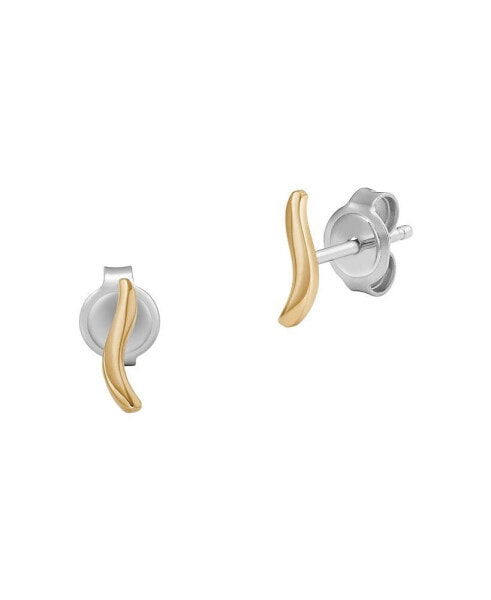 Women's Essential Waves Gold-Tone Stainless Steel Stud Earrings