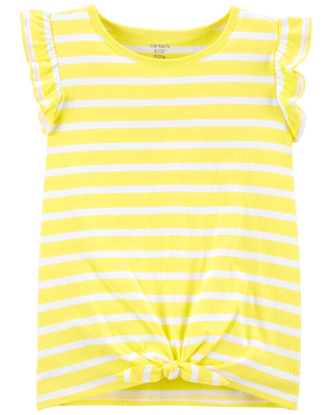 Kid Striped Tie-Front Jersey Tee 7