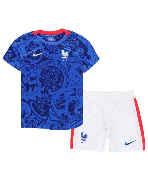 Детский комплект формы Nike Франция домашний 2022/23 (детский + малыш) синий, белый