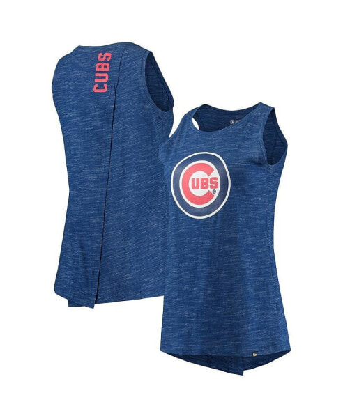 Women's Royal Chicago Cubs Space Dye Back-Knot Tank Top