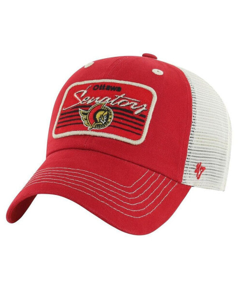 Men's Red Ottawa Senators Five Point Patch Clean Up Adjustable Hat