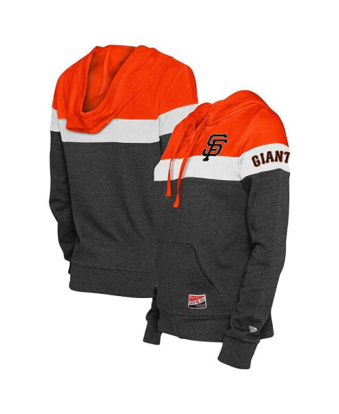 Women's Heather Black San Francisco Giants Colorblock Full-Zip Hoodie Jacket