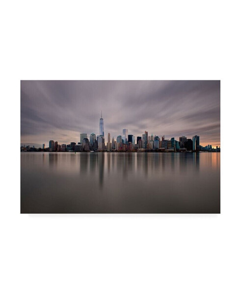 David Ayash Dawn over Downtown Manhattan Canvas Art - 27" x 33.5"