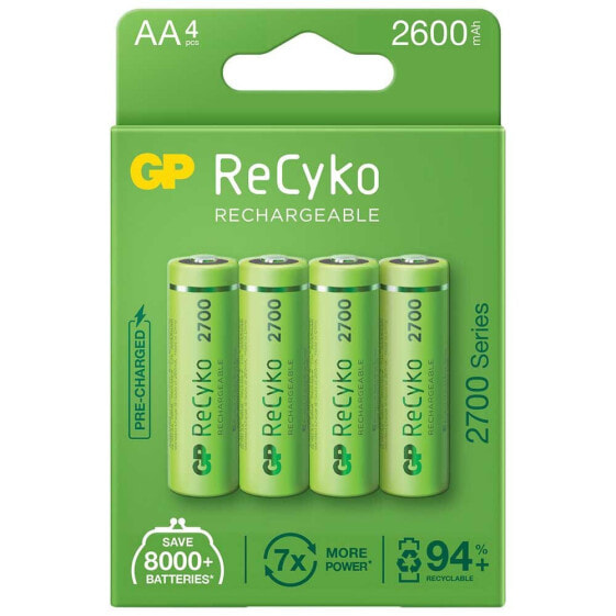 GP BATTERIES ReCyko LR06 2600mAh AA Rechargeable Batteries 4 Units